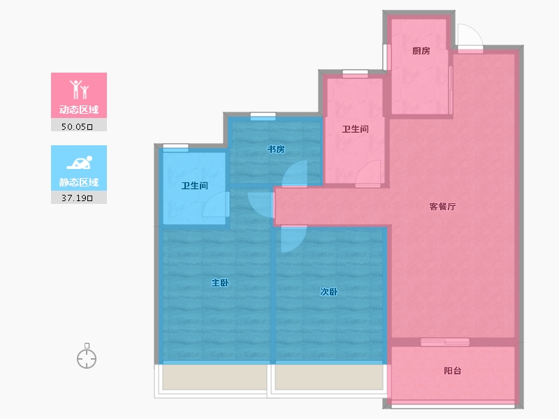 浙江省-温州市-龙湖龙誉城-78.40-户型库-动静分区