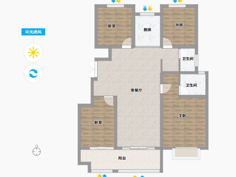 山东省-临沂市-房源·南湖壹号院-111.26-户型库-采光通风