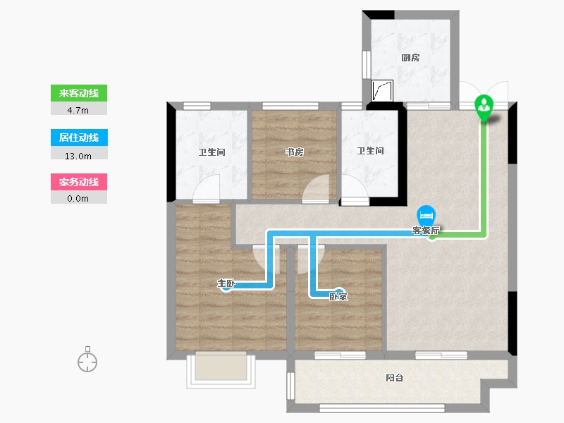 浙江省-绍兴市-中国铁建嵊星湾-77.52-户型库-动静线