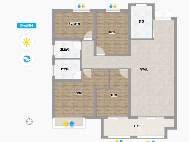 山东省-临沂市-房源·南湖壹号院-108.66-户型库-采光通风