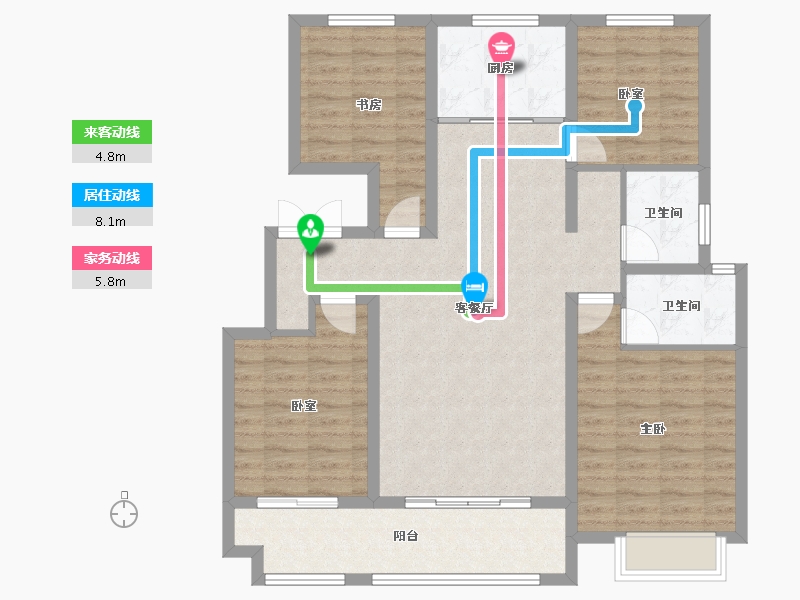 山东省-临沂市-房源·南湖壹号院-108.16-户型库-动静线