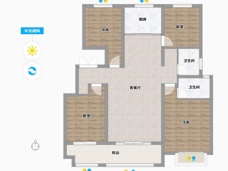 山东省-临沂市-房源·南湖壹号院-108.16-户型库-采光通风