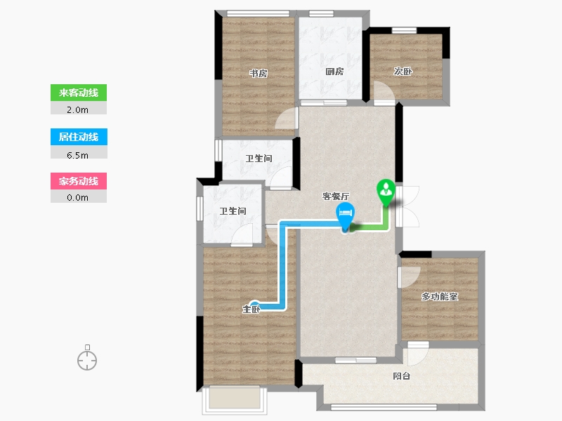 浙江省-温州市-合景天玺-104.00-户型库-动静线