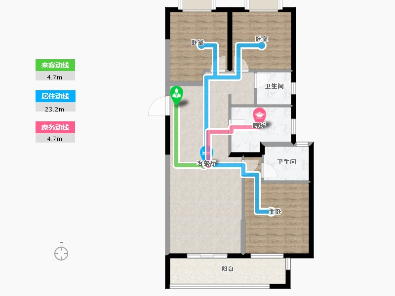 湖北省-武汉市-中建锦绣楚城-96.80-户型库-动静线