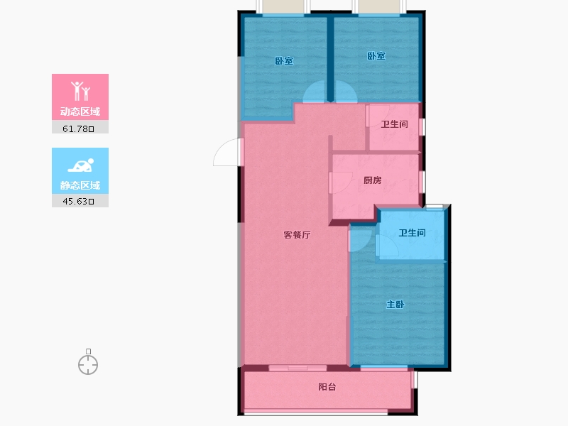 湖北省-武汉市-中建锦绣楚城-96.80-户型库-动静分区