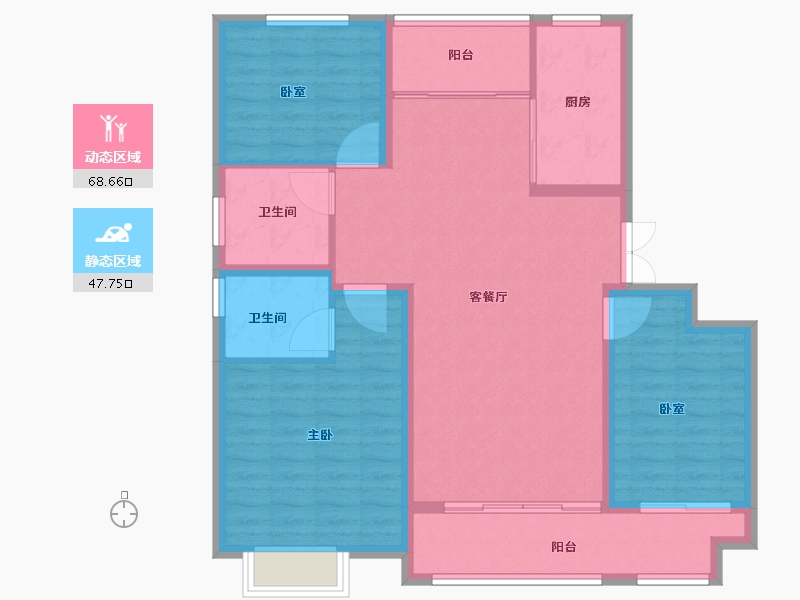 山东省-临沂市-房源·南湖壹号院-105.61-户型库-动静分区