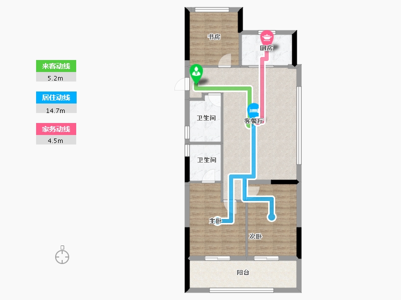 浙江省-温州市-祥生公园道-84.00-户型库-动静线