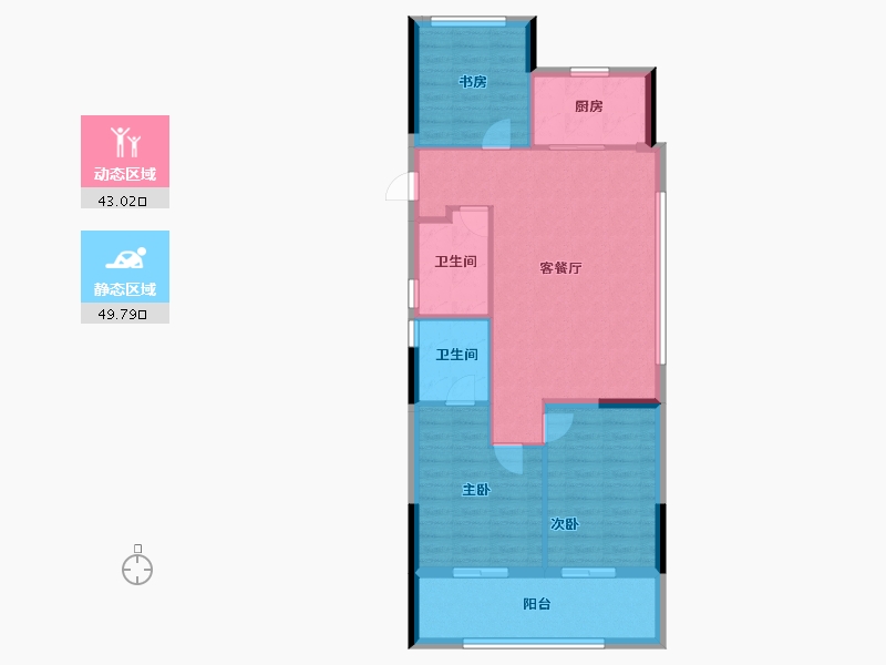 浙江省-温州市-祥生公园道-84.00-户型库-动静分区