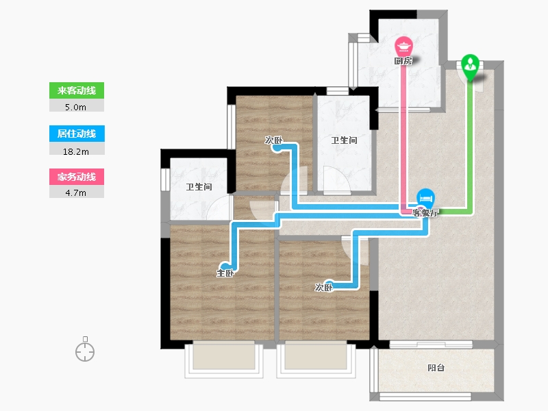 广东省-东莞市-招商保利·依城大观-70.42-户型库-动静线