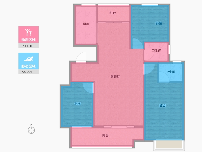 山东省-临沂市-儒辰璟宸御园-112.01-户型库-动静分区