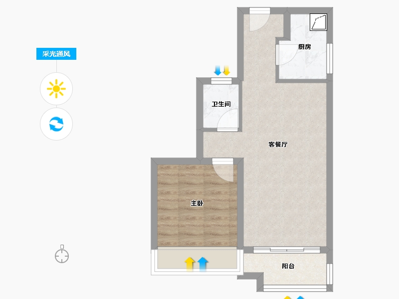 湖北省-武汉市-金地格林映象-45.34-户型库-采光通风