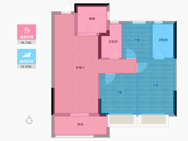 浙江省-温州市-九玥府-71.20-户型库-动静分区