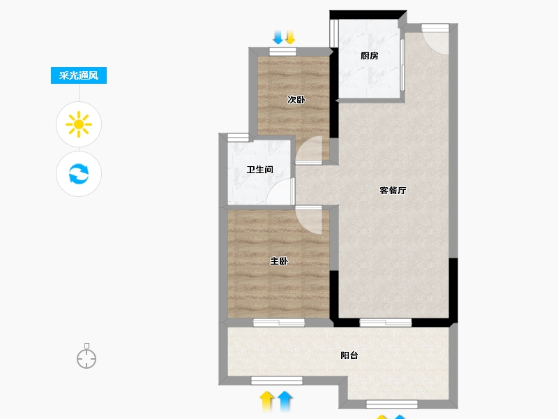 浙江省-温州市-未来城壹号-59.51-户型库-采光通风