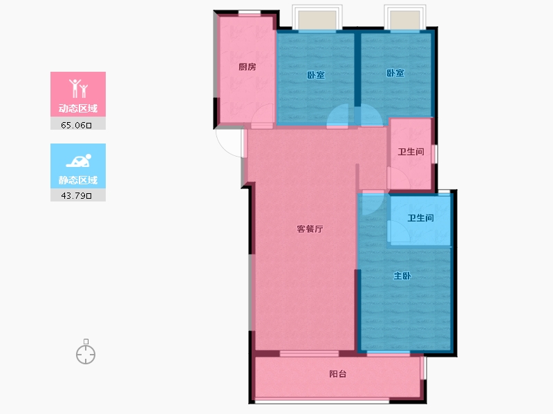 湖北省-武汉市-中建锦绣楚城-97.60-户型库-动静分区