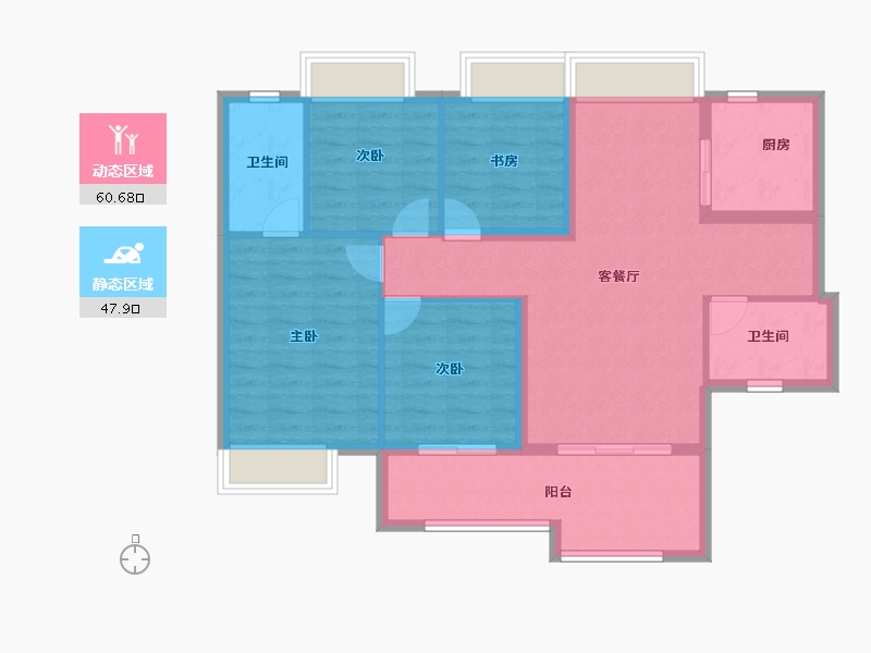 广东省-东莞市-璀璨时代-97.67-户型库-动静分区