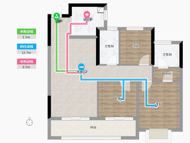 浙江省-绍兴市-锦上云山-77.73-户型库-动静线