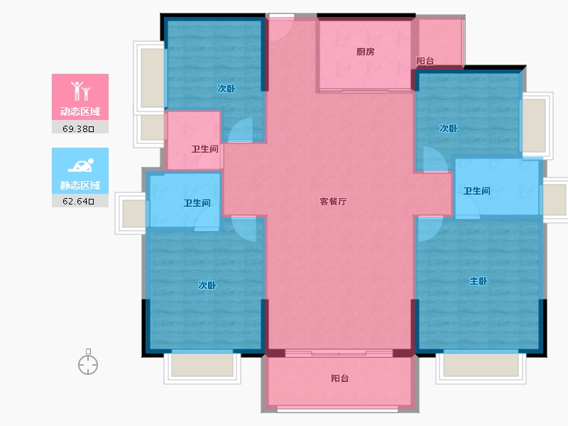 广东省-东莞市-华讯大宅-120.87-户型库-动静分区