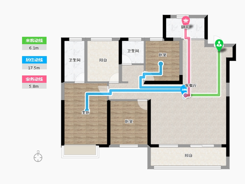 湖南省-长沙市-澳海云天赋-113.60-户型库-动静线