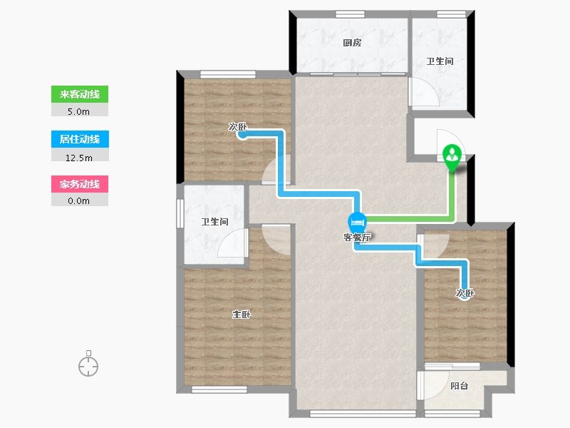 山东省-潍坊市-高创桃源-109.60-户型库-动静线