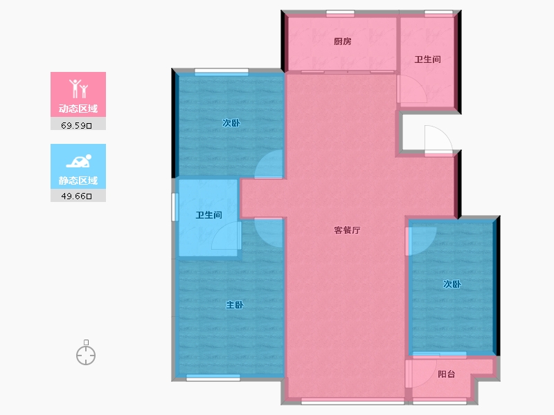 山东省-潍坊市-高创桃源-109.60-户型库-动静分区