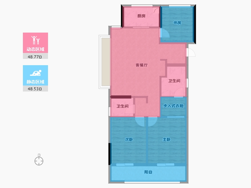 浙江省-绍兴市-锦上云山-87.22-户型库-动静分区