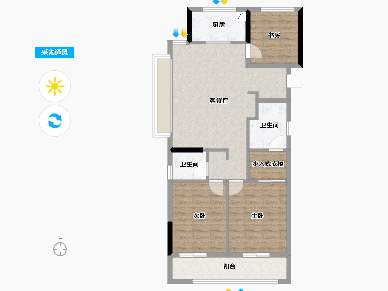 浙江省-绍兴市-锦上云山-87.22-户型库-采光通风