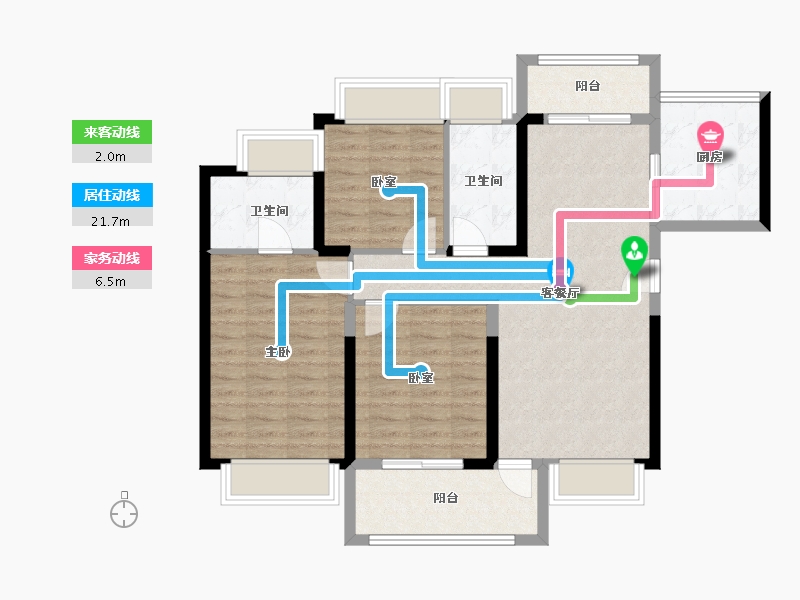 广东省-东莞市-滨海玺悦府-90.96-户型库-动静线