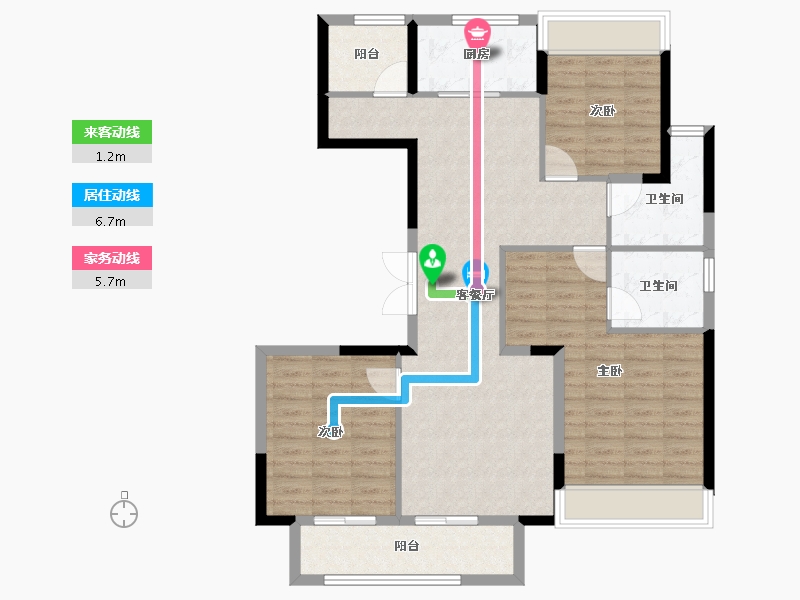 浙江省-温州市-时代瓯海壹品-102.40-户型库-动静线