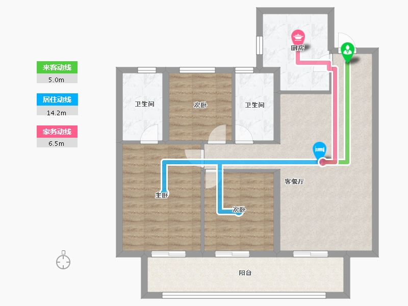 浙江省-温州市-万科映象广场-88.00-户型库-动静线