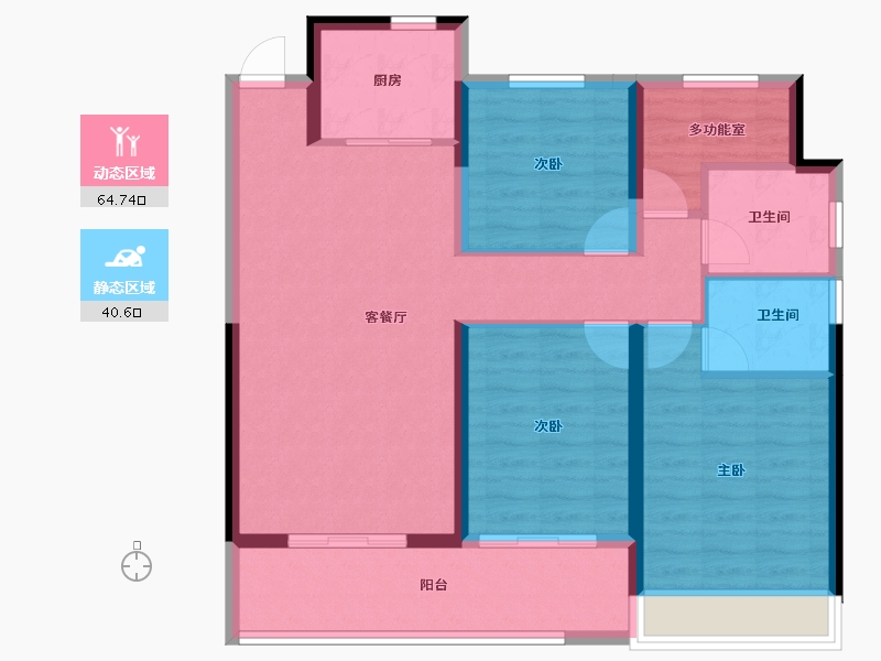 浙江省-温州市-荣安御瓯海-94.39-户型库-动静分区