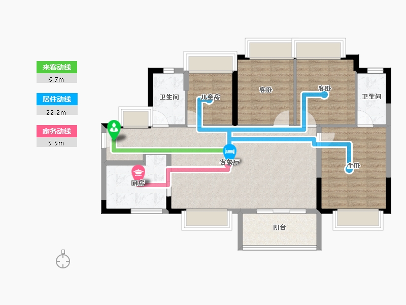 广东省-东莞市-谢岗碧桂园·樾府-94.67-户型库-动静线