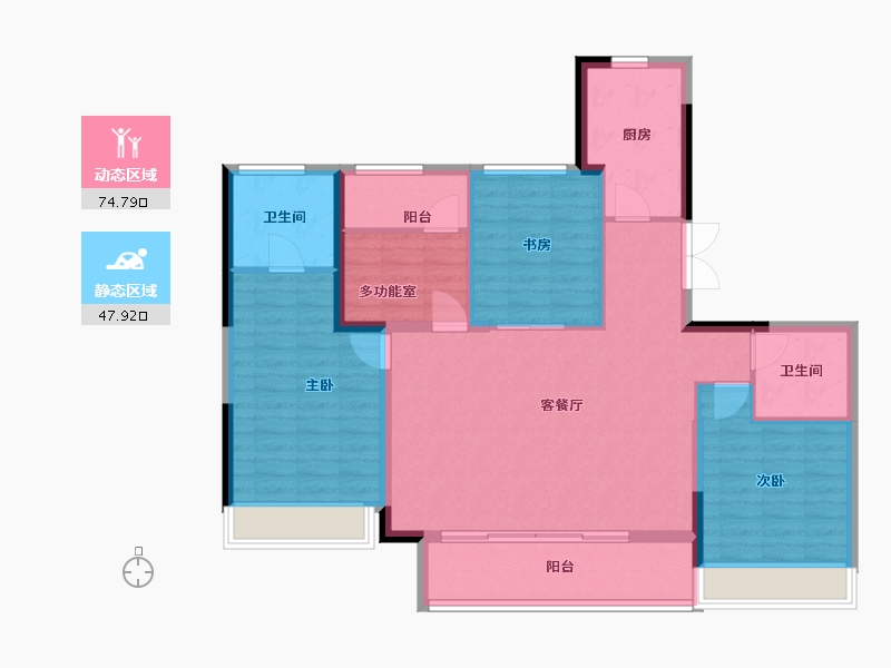 浙江省-温州市-时代瓯海壹品-111.20-户型库-动静分区