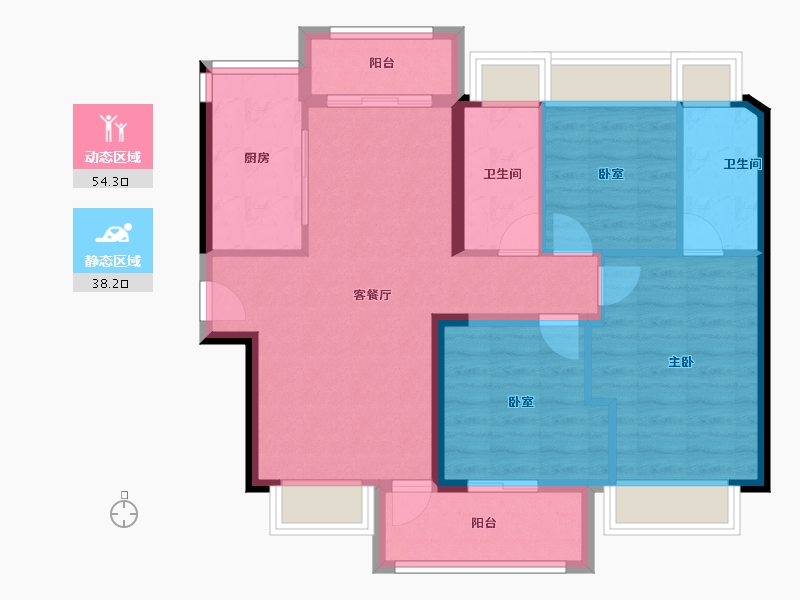 广东省-东莞市-滨海玺悦府-82.96-户型库-动静分区