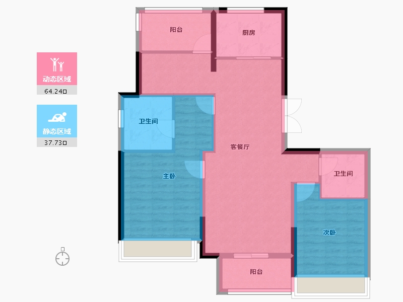 浙江省-温州市-时代瓯海壹品-92.00-户型库-动静分区