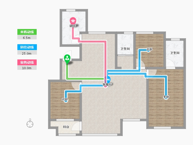 山东省-潍坊市-高创桃源-140.81-户型库-动静线