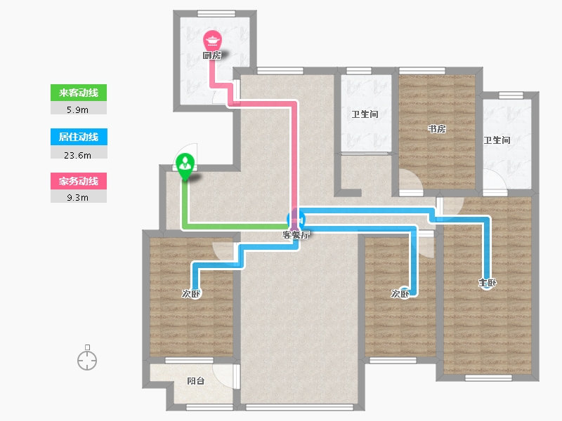 山东省-潍坊市-高创桃源-142.41-户型库-动静线