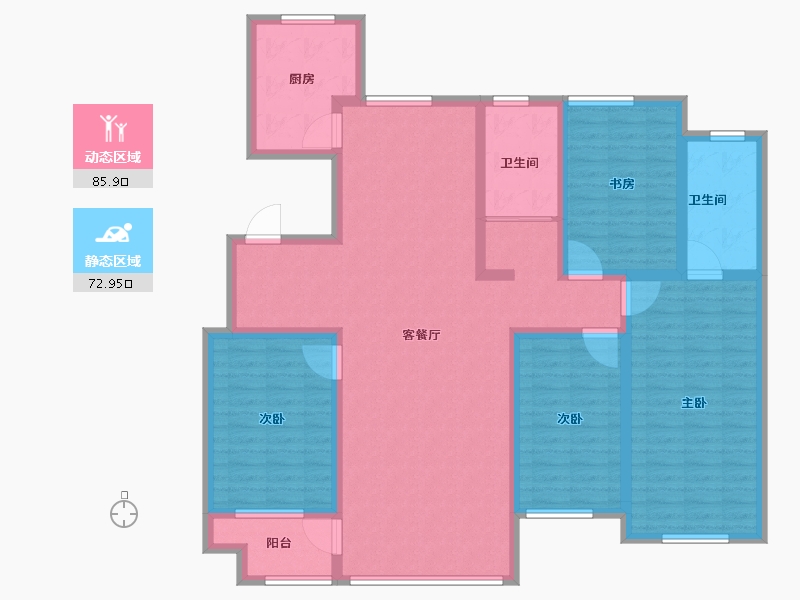 山东省-潍坊市-高创桃源-142.41-户型库-动静分区