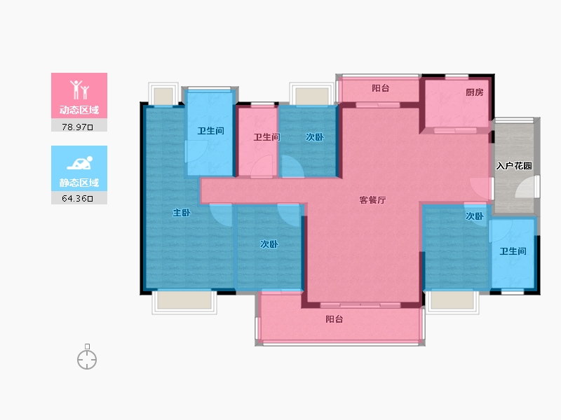 广东省-佛山市-融创滨江粤府-136.00-户型库-动静分区