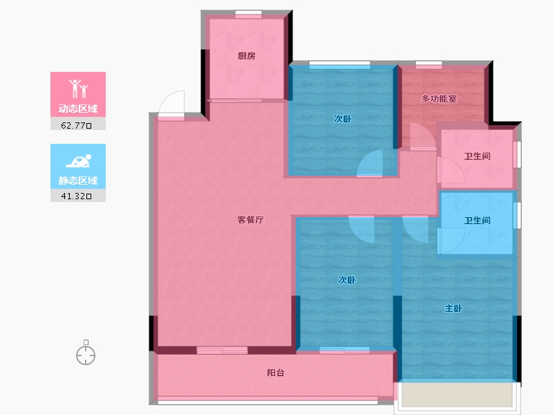 浙江省-温州市-荣安御瓯海-92.80-户型库-动静分区