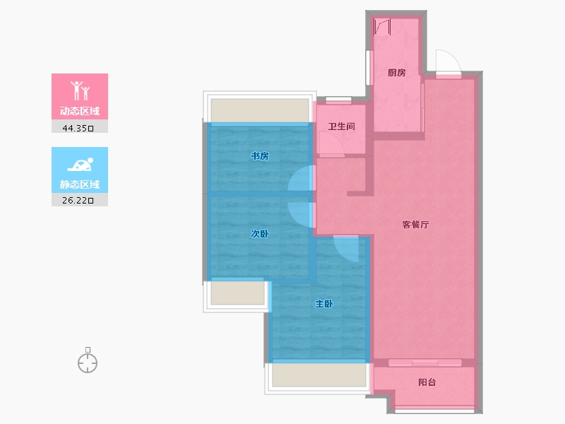 湖北省-武汉市-金地格林映象-61.97-户型库-动静分区