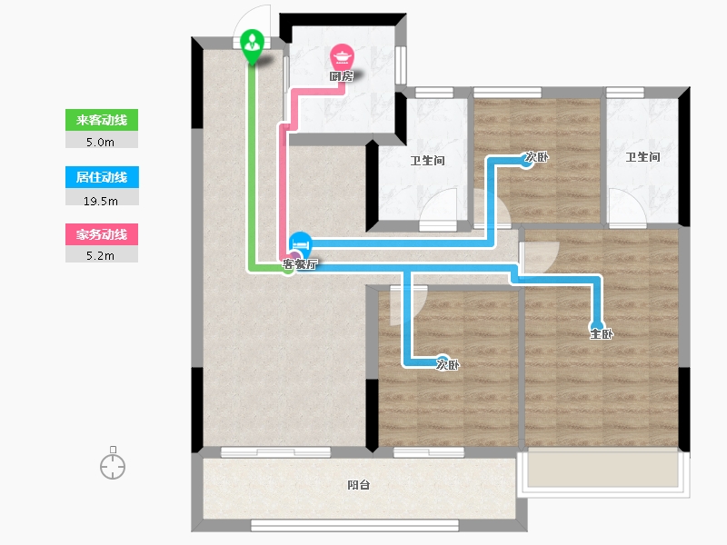 浙江省-温州市-祥生公园道-84.00-户型库-动静线