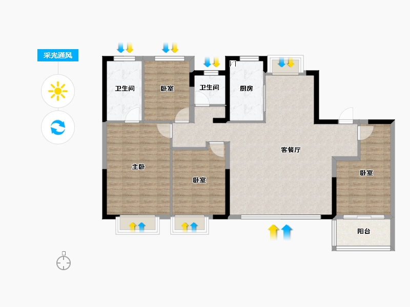 福建省-厦门市-建发缦玥长滩-113.60-户型库-采光通风