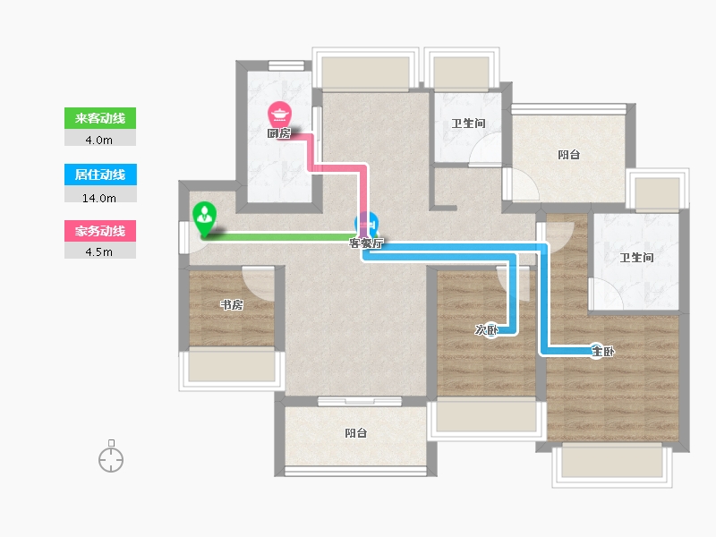 广东省-广州市-港龙皇朝龙湾壹号-78.95-户型库-动静线