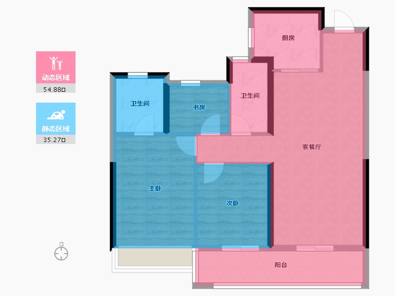 浙江省-温州市-龙湖天曜城-80.75-户型库-动静分区