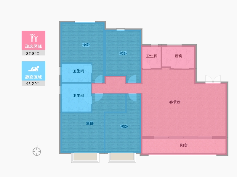 浙江省-温州市-首开中庚香開萬里-165.59-户型库-动静分区