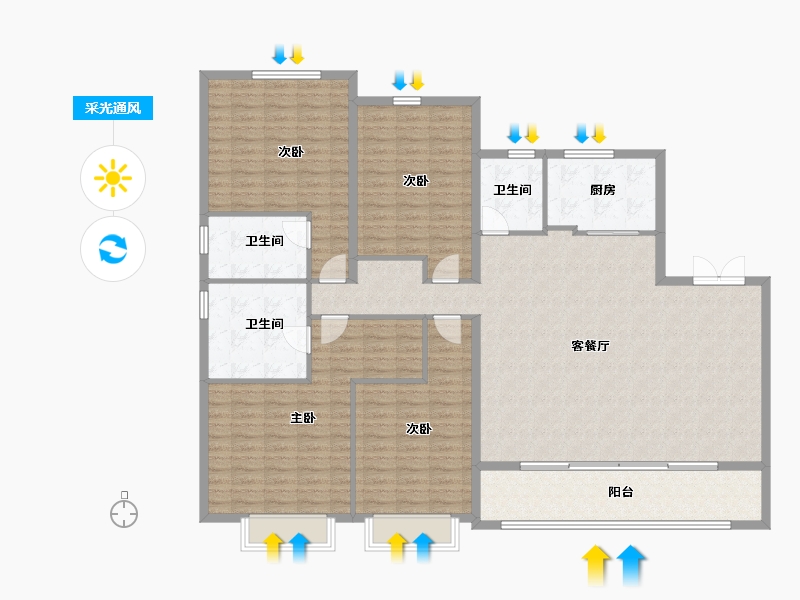 浙江省-温州市-首开中庚香開萬里-165.59-户型库-采光通风