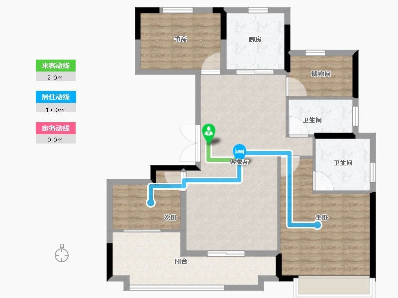 浙江省-温州市-合景天玺-102.40-户型库-动静线