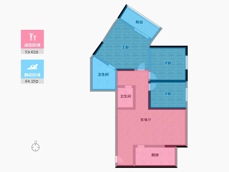 陕西省-西安市-臻园阳光-110.01-户型库-动静分区