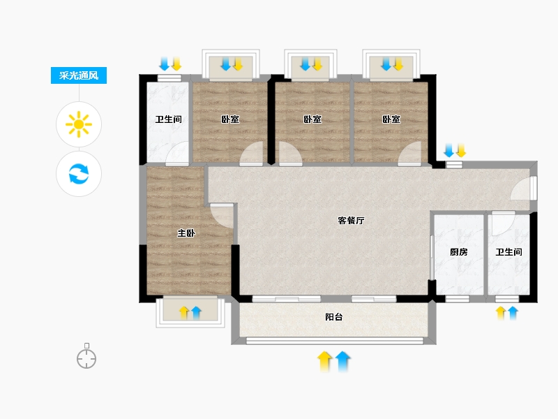 广东省-东莞市-天麟八号公馆-87.06-户型库-采光通风