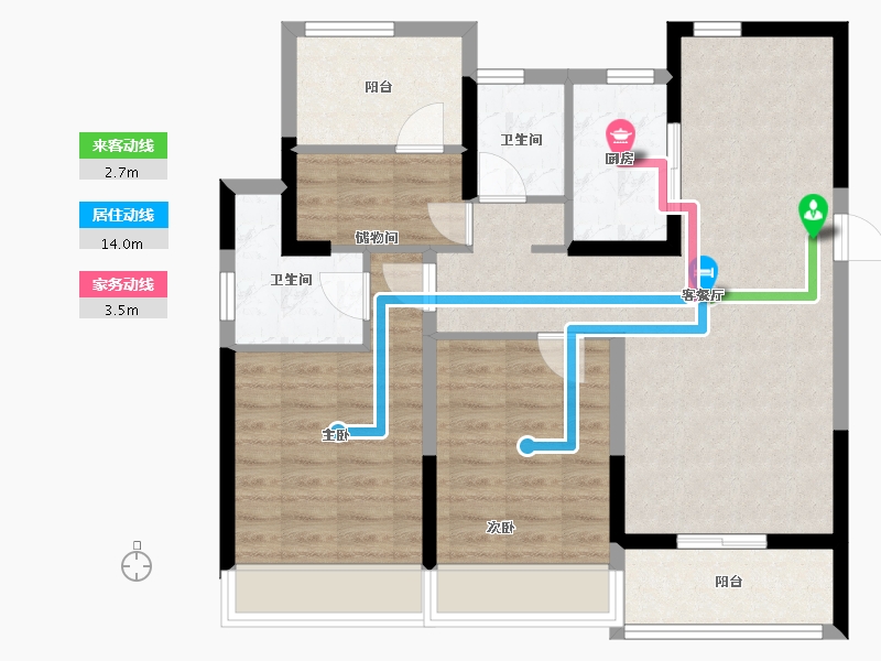 浙江省-温州市-时代瓯海壹品-84.89-户型库-动静线